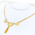 22k-gold-Attractive Triple Coin Necklace