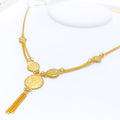 22k-gold-Charming Floral Coin Necklace