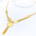 22k-gold-Charming Floral Coin Necklace