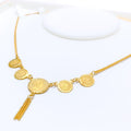 22k-gold-Elegant Hanging Coin Necklace