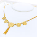 22k-gold-Elegant Hanging Coin Necklace