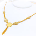 22k-gold-Dressy Double Chain Coin Necklace