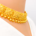 22k-gold-Intricate Motif Choker Set w/ Hanging Beads