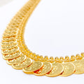 22k-gold-Dazzling Floral Coin Necklace  - 25"