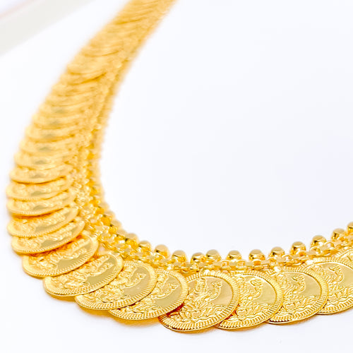 22k-gold-Refined Evergreen Lakshmi Necklace - 24"
