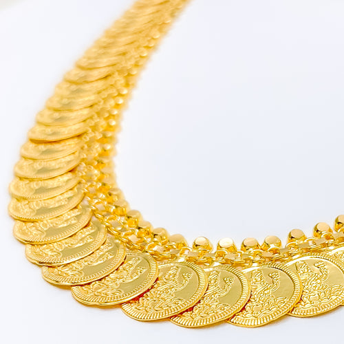 22k-gold-Decadent Magnificent Laxmi Coin Mala - 18"