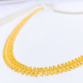 22k-gold-Delightful Textured Paisley Necklace - 24"