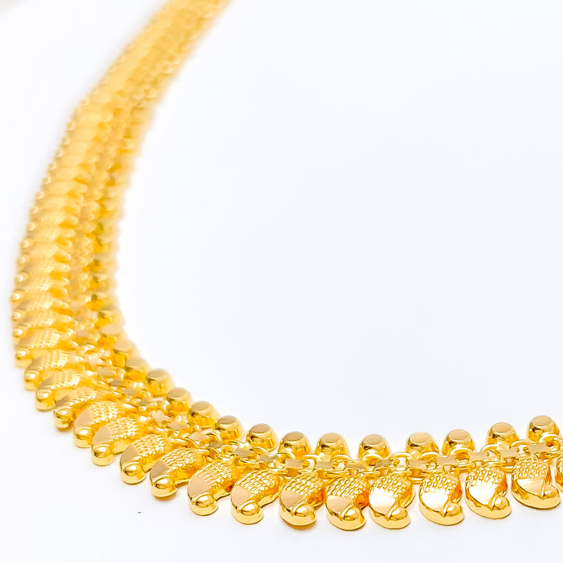 22k-gold-Ornate Intricate Paisley Motif Necklace - 24"