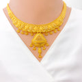 22k-gold-Dazzling Paisley Accented Necklace Set