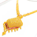 22k-gold-Dapper Dangling Meenakari Necklace Set