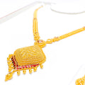 22k-gold-Dapper Dangling Meenakari Necklace Set