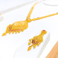 22k-gold-Dapper Dangling Meenakari Necklace Set