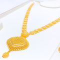 22k-gold-Classic Beaded Jali Patta Necklace Set