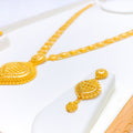 22k-gold-Classic Beaded Jali Patta Necklace Set