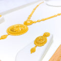 22k-gold-Elevated Floral Beaded Dome Necklace Set