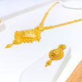 22k-gold-Ornate Decorative Floral Necklace Set