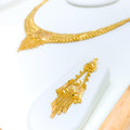 Royal Engraved Chandelier Necklace Set