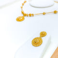 22k-gold-classic-flower-accented-round-necklace-set
