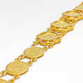 Gorgeous Floral Coin 22k Gold Bracelet
