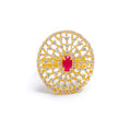 Classic CZ Halo Statement Ring