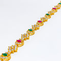 Colorful Distinct CZ 22k Gold Bracelet