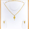 Posh Leaf Accented Pendant Set