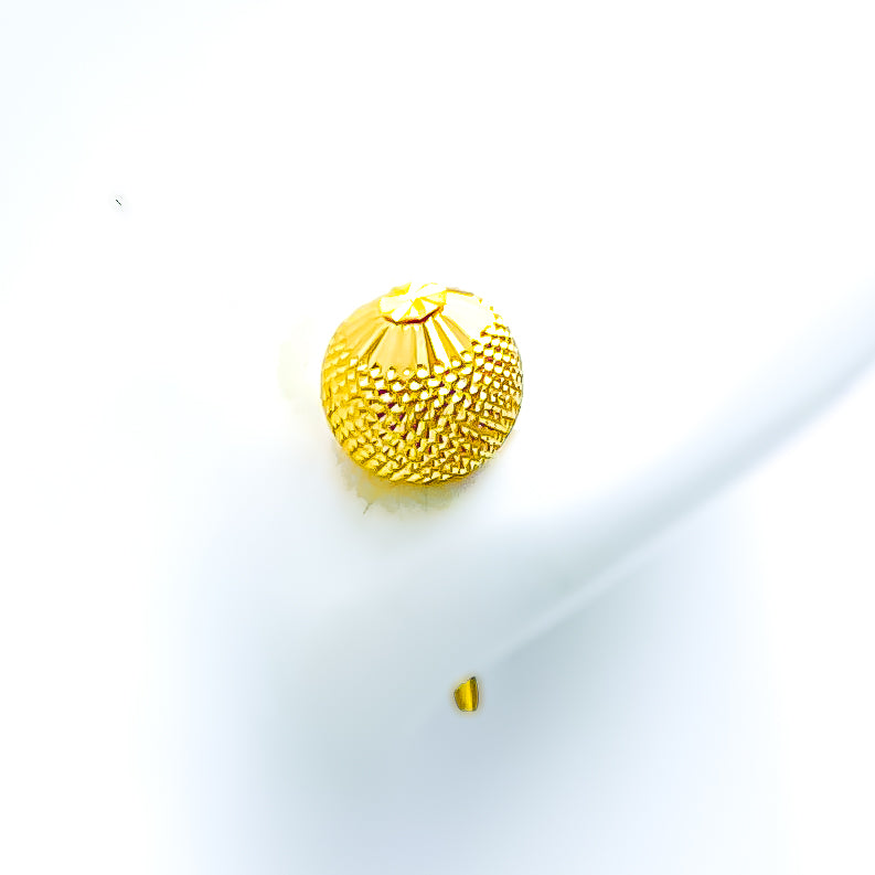 22k-gold-Classic Yellow Gold Orb Earrings 