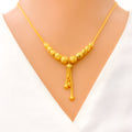 22k-gold-Attractive Dotted Drop Necklace 