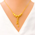 22k-gold-Fancy Dangling Multi Bead Necklace 