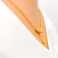 22k-gold-Striped Halo Dangling Necklace 