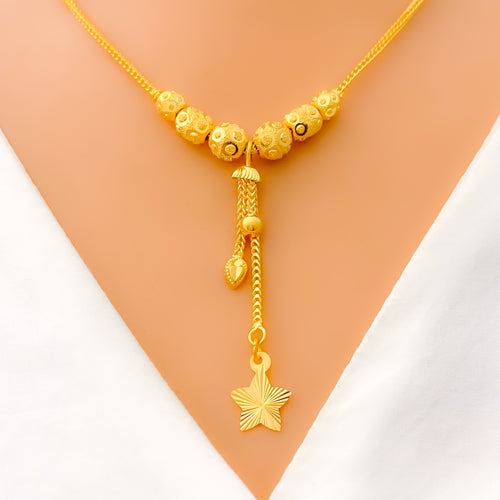 22k-gold-Opulent Bright Star Orb Necklace 