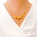22k-gold-Stylish Everyday Alternating Beaded Necklace 