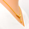 22k-gold-Radiant Round Halo Hanging Necklace 