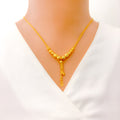 22k-gold-Striped Hanging Charm Necklace 