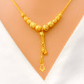 22k-gold-Striped Hanging Charm Necklace 