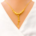 22k-gold-Striped Hanging Charm Necklace 