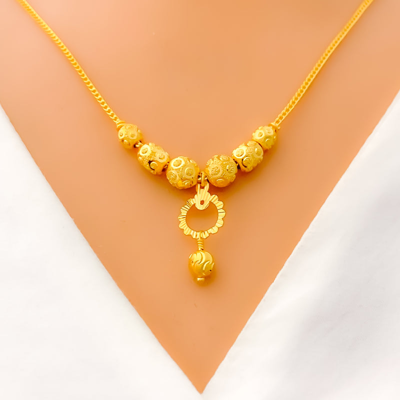 22k-gold-Charming Glossy Beaded Necklace