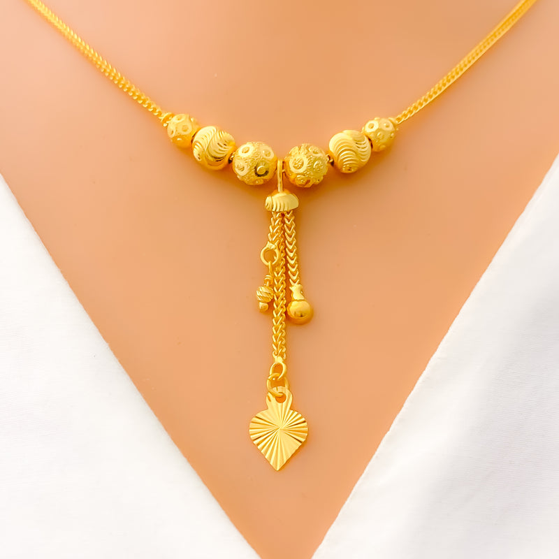 22k-gold-Decorative Dangling Charm Necklace 