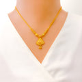 22k-gold-dainty-delicate-flower-accented-necklace-set