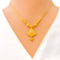 22k-gold-dainty-delicate-flower-accented-necklace-set