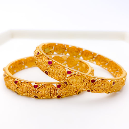 22k-gold-Beautiful Oxidized Temple Bangles