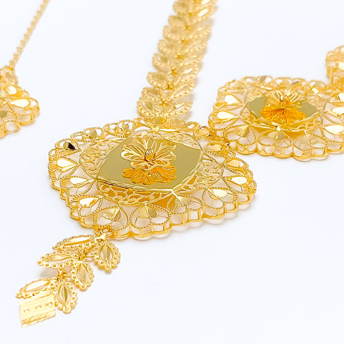 21k-gold-floral-necklace-set-w-bracelet-ring