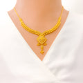 22k-gold-dressy-v-shaped-flower-necklace-set