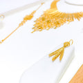 21k-gold-interlinked-flowing-necklace-set