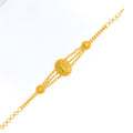 22k-gold-Glistening Striped Oval Bracelet 