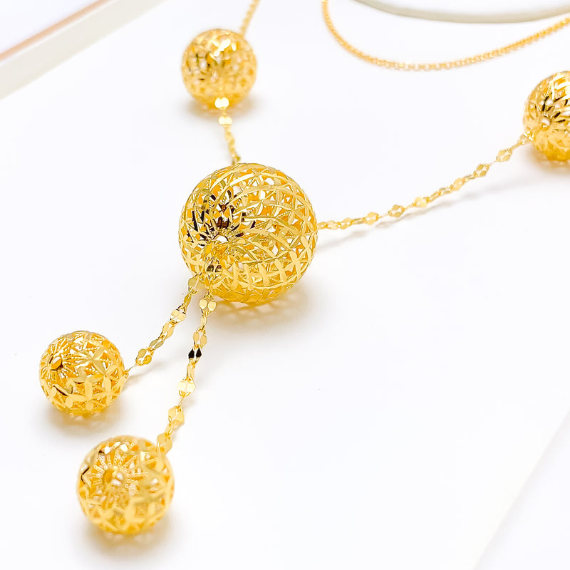 Beautiful Stunning Long Orb Necklace - 28"
