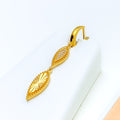 21k-gold-Dazzling Triple Leaf CZ Necklace Set w/ Bracelet & Ring 