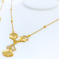 21k-gold-Dressy Delightful CZ Necklace Set w/ Bracelet & Ring 