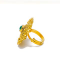 Classic Engraved Floral Kundan Ring