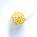 Glistening Floral 22k Gold CZ Earrings
